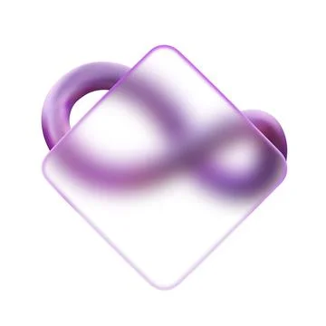 3D morphism with a diamond-shaped glass panel and a geometric smooth shape Illustrazione stock