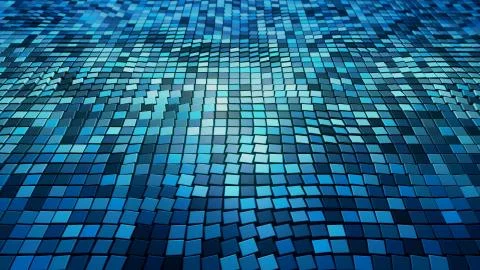 3d Mosaic Cube Grid surface Stock Illustration