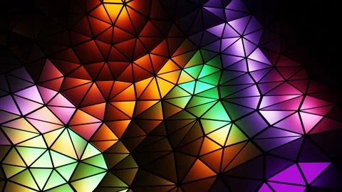 3d mosaic motion graphic background, wavy dark polygonal moving field Stock Footage 143143425