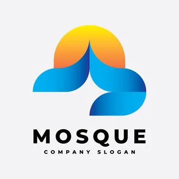 3D Mosque - Islamic Prayer Logo Template Illustrazione stock