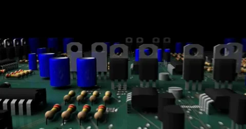 3d mother board technology circuit light digital chip hardware Video stock 336585387