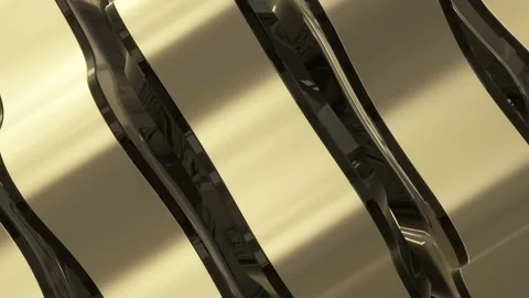 3d motion background with metal blocks. 3d animation loop Stock Footage 130358223
