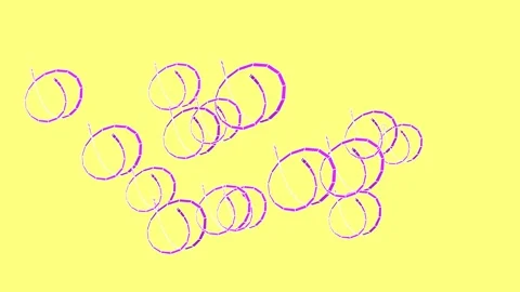 3D motion graphic featuring a group of purple spiral-shaped Stock Footage 337970529