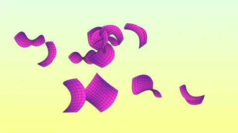 3D motion graphic featuring multiple purple, grid-textured planes floating Stock Footage 337859175