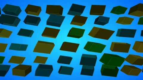 3D motion graphic featuring a structured grid of dark 動画素材 338206636