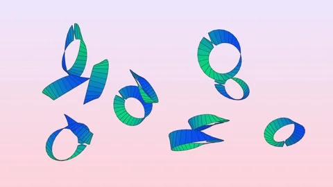 3D motion graphic featuring vibrant green and blue gradient Stock Footage 338388080