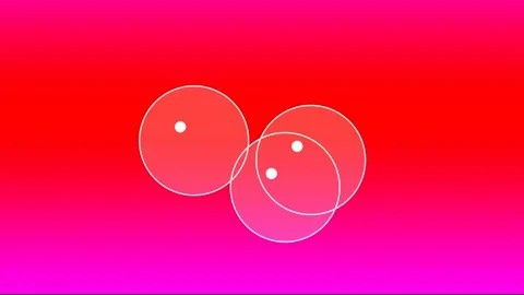 3D motion graphic illustrates three interconnected glowing circles Stock Footage 337859189