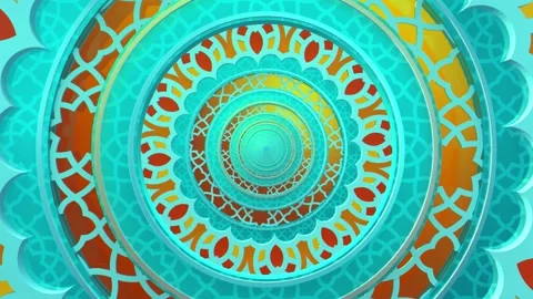 3D Motion Graphic Loop of Islamic Arabic Mandala Design in 4K Video stock 330478401