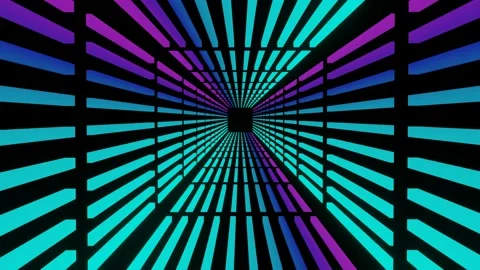 3D motion graphics background, colorful neon lights tunnel Stock Footage 144188795