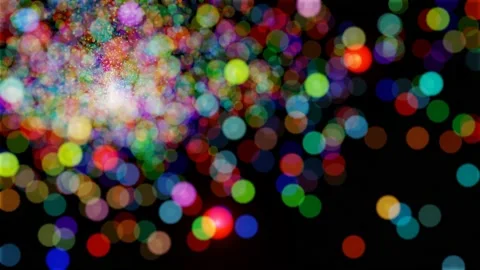 3D motion graphics background with shining colorful blurry bokeh. Stock Footage 143590719