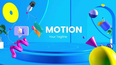 3D Motion Graphics Presentation with Floating Abstract Elements Stock After Effects