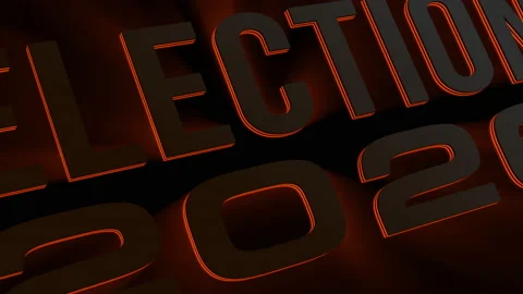 3D Motion typography of election 2022 text pattern texture with orange neon glow Video stock 171783968
