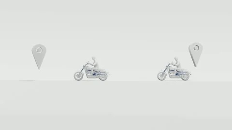 3D Motorcycle Location Pin Scrolling White Background 動画素材 339641467
