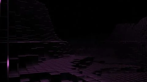 3d mountains of pixels. Design. Movement in 3d relief with mountains of square Illustrazione stock