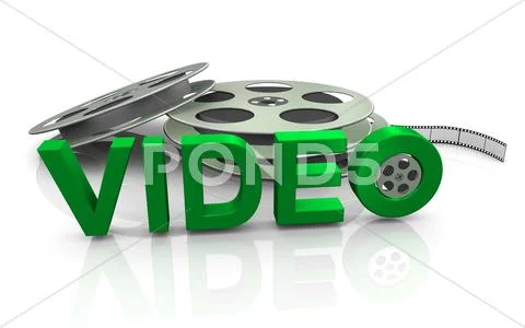3d movie reel Stock Illustration