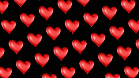 3D Moving and Rotating Heart Balloons Animation Background, with Alpha Matte, Lo Stock Footage 239583109