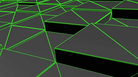 3D moving TECH cubes black background, modern and technological, video 4k Stock Footage 169026258