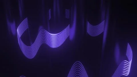 3D to with moving waves of lines. Design. Wavy lines move in abstract space with Stock Illustration
