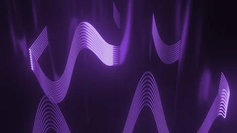 3D to with moving waves of lines. Design. Wavy lines move in abstract space with Stock Illustration