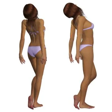 3d mulatto in bikini Stock Illustration