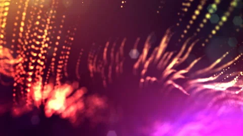 3d multi-colored background with fantastic luminous particles. Looped 3d Video stock 93282862