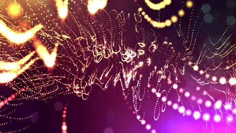 3d multi-colored background with fantastic luminous particles. Looped 3d Video stock 93284430