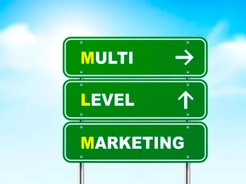 3d multi level marketing road sign Stock Illustration