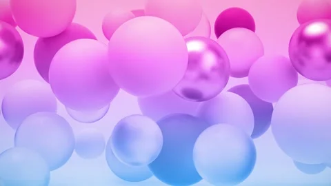 3D Multi-material Spheres Vibrant blue purple gradient Abstract Motion Loop Vidéo 305803947