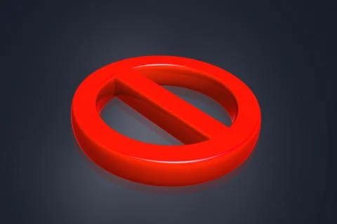 3D multi-use no admittance sign in color background Stock Illustration