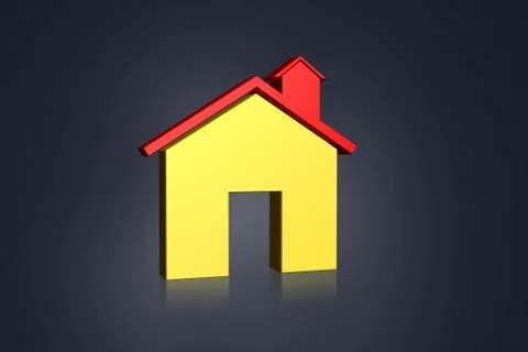 3D multi-use real estate  symbol in color background Stock Illustration