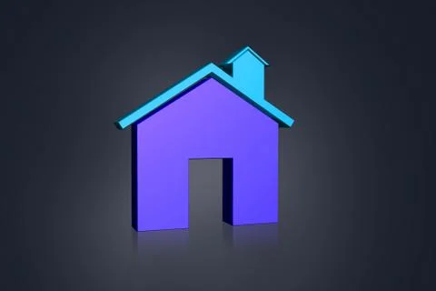 3D multi-use real estate  symbol in color background Stock Illustration