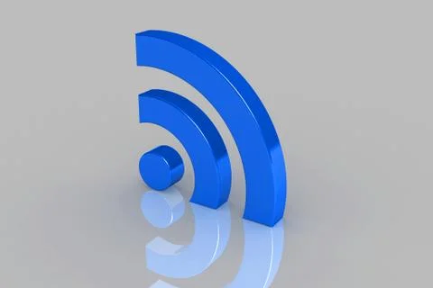 3D multi-use real wifi symbol in color background Stock Illustration
