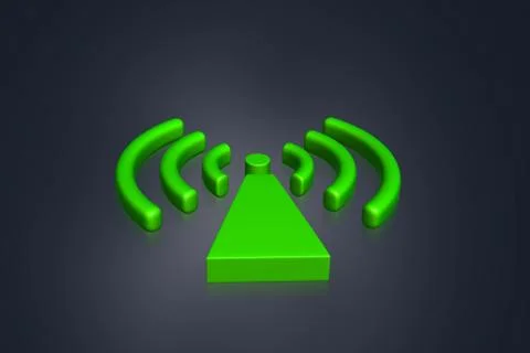 3D multi-use wifi symbol in color background Stock Illustration
