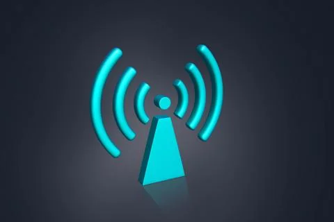 3D multi-use wifi symbol in color background Stock Illustration