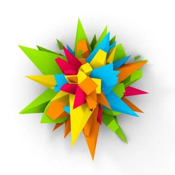 3D Multicolor Abstract Digital Flower Stock Illustration