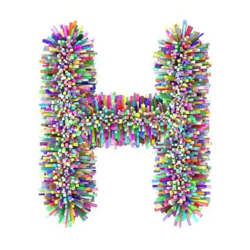 3d multicolor Bricks creative cute decorative letter H 스톡 일러스트