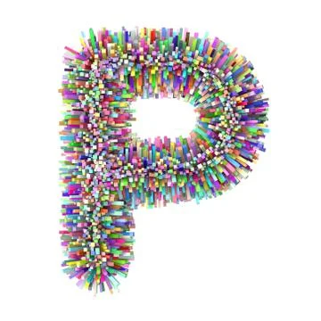 3d multicolor Bricks creative cute decorative letter P Ilustración de archivo
