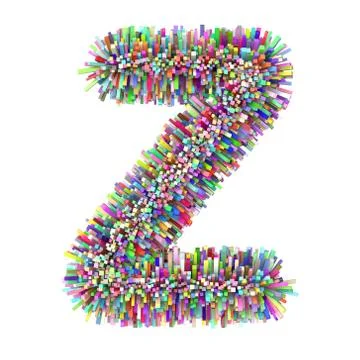 3d multicolor Bricks creative cute decorative letter Z Stock-Illustration