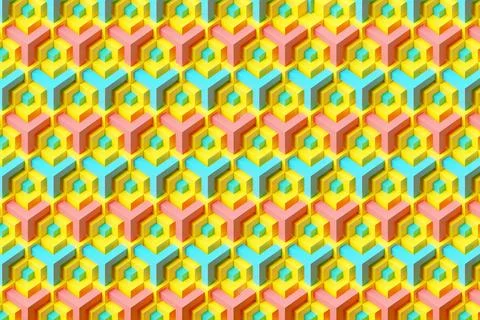 3D multicolor geometric shapes . Abstract  design elements. Dynamic  abctract Stock Illustration