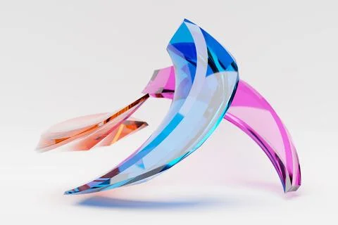 3D multicolor geometric shapes . Abstract  design elements. Dynamic  abctract Stock Illustration