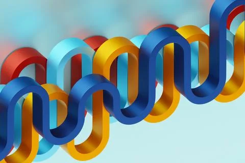 3D multicolor geometric shapes . Abstract  design elements. Dynamic  abctract Stockillustratie