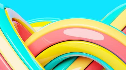 3D multicolor geometric shapes . Abstract  design elements. Dynamic  abctract Stockillustratie