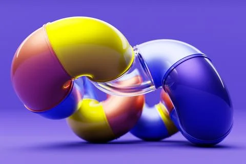 3D multicolor geometric shapes . Abstract  design elements. Dynamic  abctract Illustrazione stock