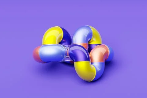 3D multicolor geometric shapes . Abstract  design elements. Dynamic  abctract Illustrazione stock