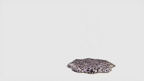 3D multicolor metall Slime Ball Falling and Squishing on Transparent Background Stock Footage 345227100
