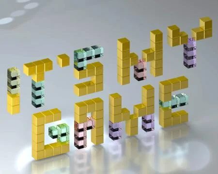 3d multicolored blocks Lettering is "It's my game" Stock Illustration