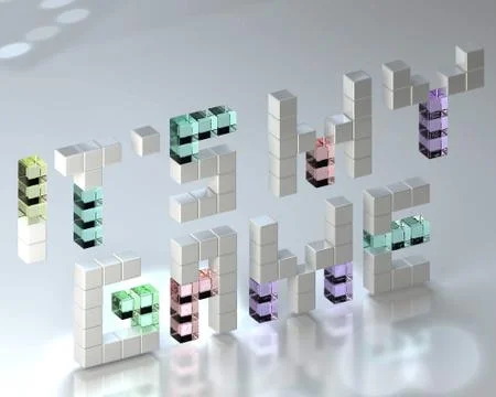 3d multicolored blocks Lettering is "It's my game" Stock Illustration
