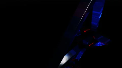 3D multicolored  blue red pink triangle animation. Stock Footage 162050573