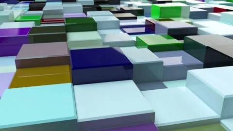 3D Multicolored Geometric Cubical Abstract Background - Animation Loop 4K Stock Footage 118693962