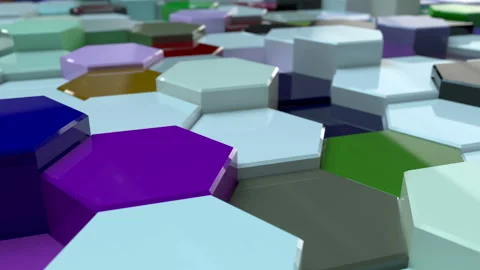 3D Multicolored Geometric Hexagonal Abstract Background - Animation Loop 4K Stock Footage 118528785